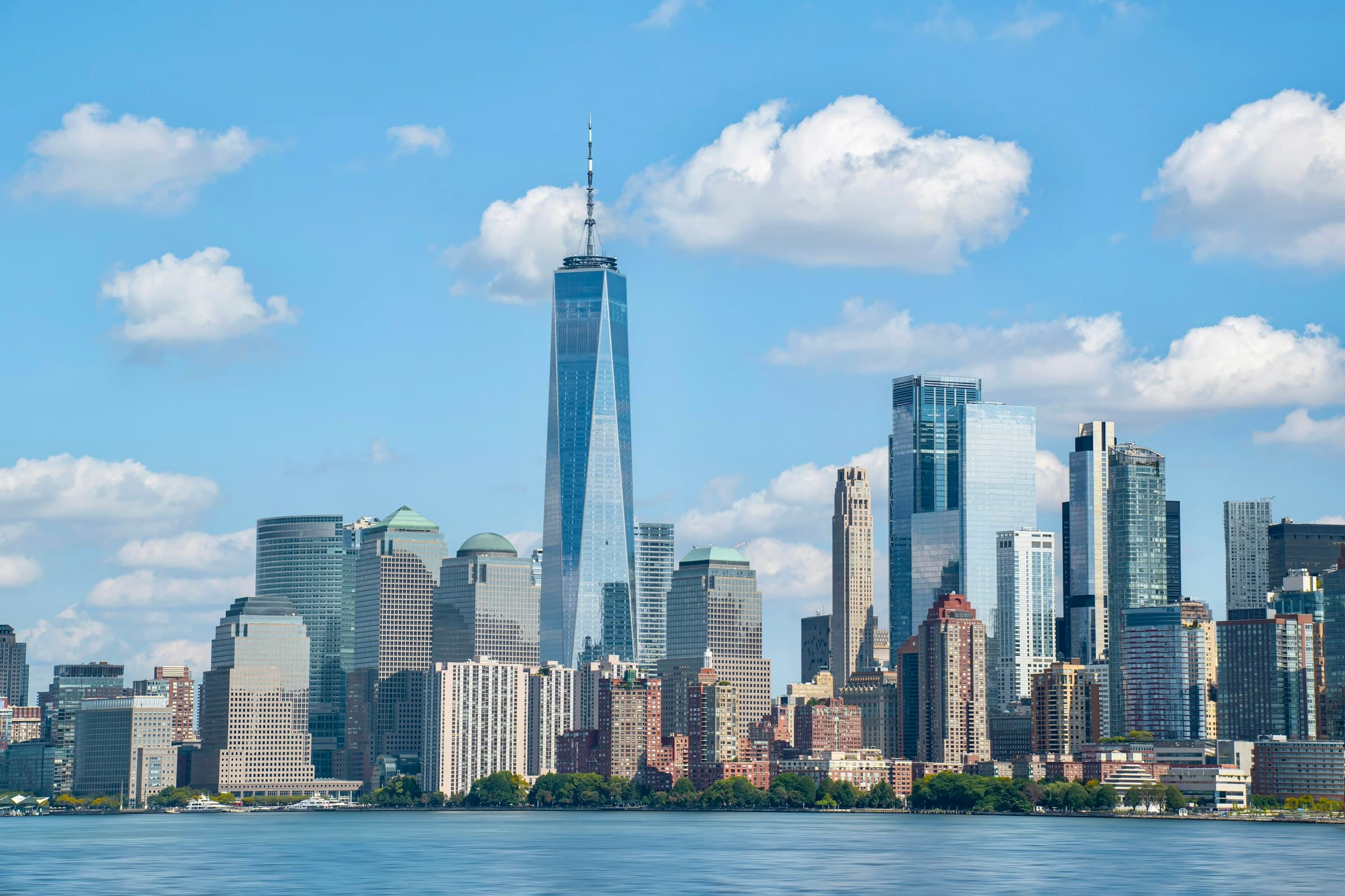 New York City skyline at dusk